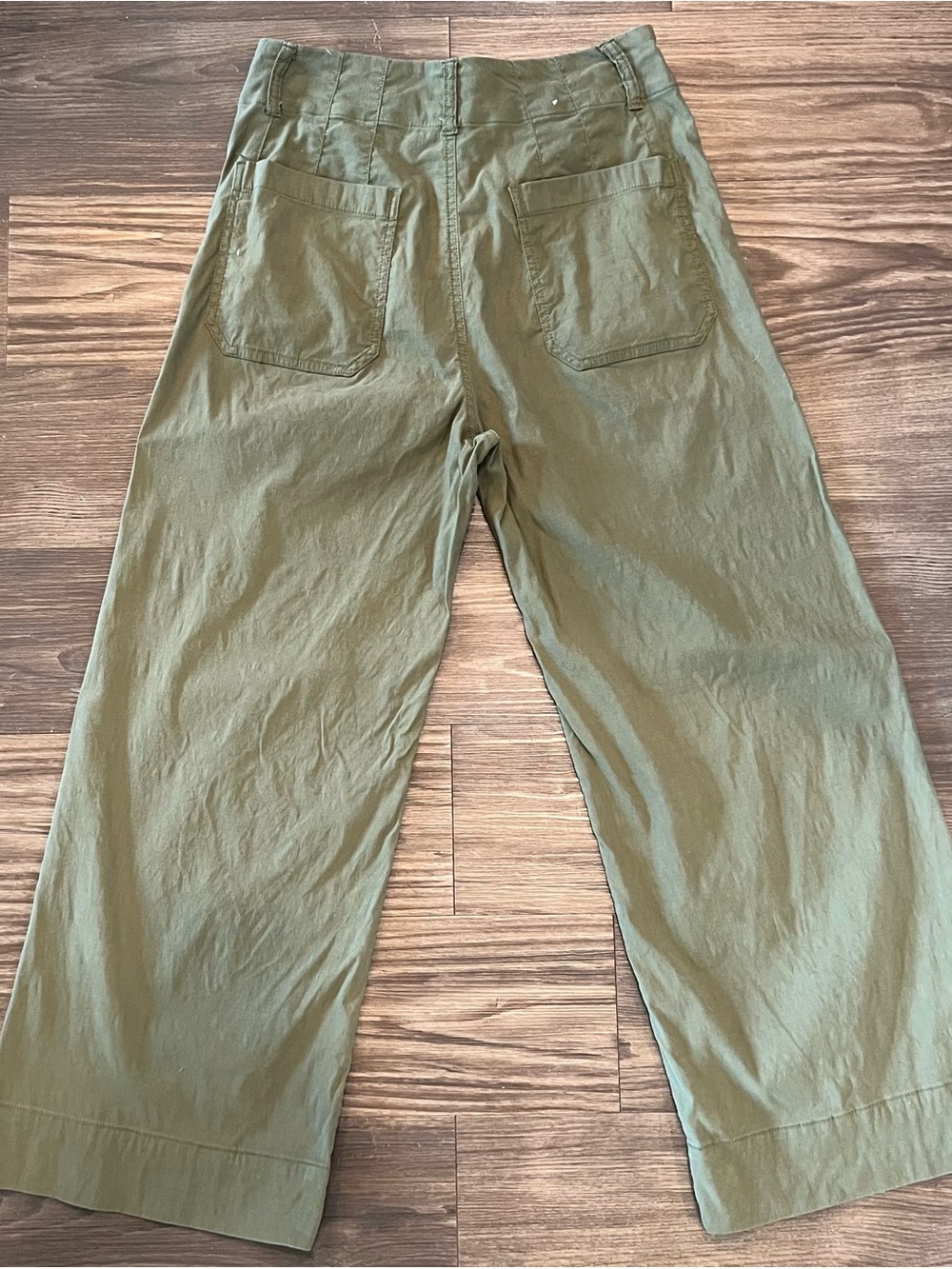 Maeve by Anthropologie The Colette High-Rise Wide-Leg Ankle Pants Olive 28 - Picture 7 of 12